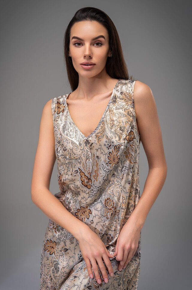 Mia-Amore Livia 4495 длинная шелковая сорочка на широких бретелях