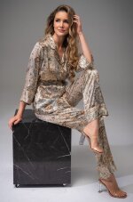 Mia-Amore Livia 4496 комплект с жакетом на пуговицах в серо-бежевых тонах