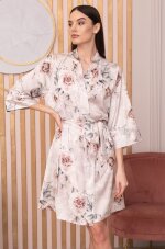 Короткий шелковый халат Mia-Amore Clariss 4163