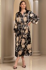Шелковый халат длиной ниже колен Mia-Amore Elmira 4269