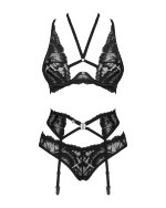 Комплект кружевной Obsessive Alessya бюст, пояс, панти