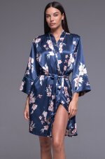Mia-Amore Viola 7503 атласный халат с цветочным принтом
