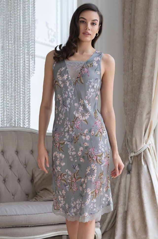 Сорочка средней длины из шелка и вискозы Mia-Amore Amely 5044