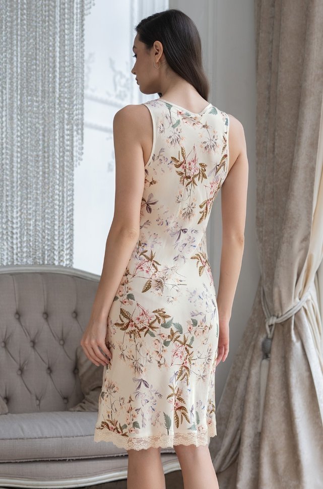 Сорочка средней длины из шелка и вискозы Mia-Amore Amely 5044