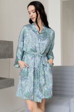 Короткий халат на поясе из вискозы и шелка Mia-Amore Melissa 1863