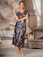 Длинная сорочка из шелка с коротким рукавом Mia-Amore Qiara 3828