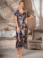 Длинная сорочка из шелка с коротким рукавом Mia-Amore Qiara 3828