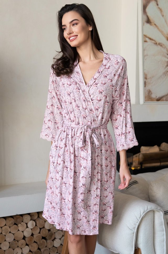 Короткий халат из вискозы Mia-Amore Inessa 5013