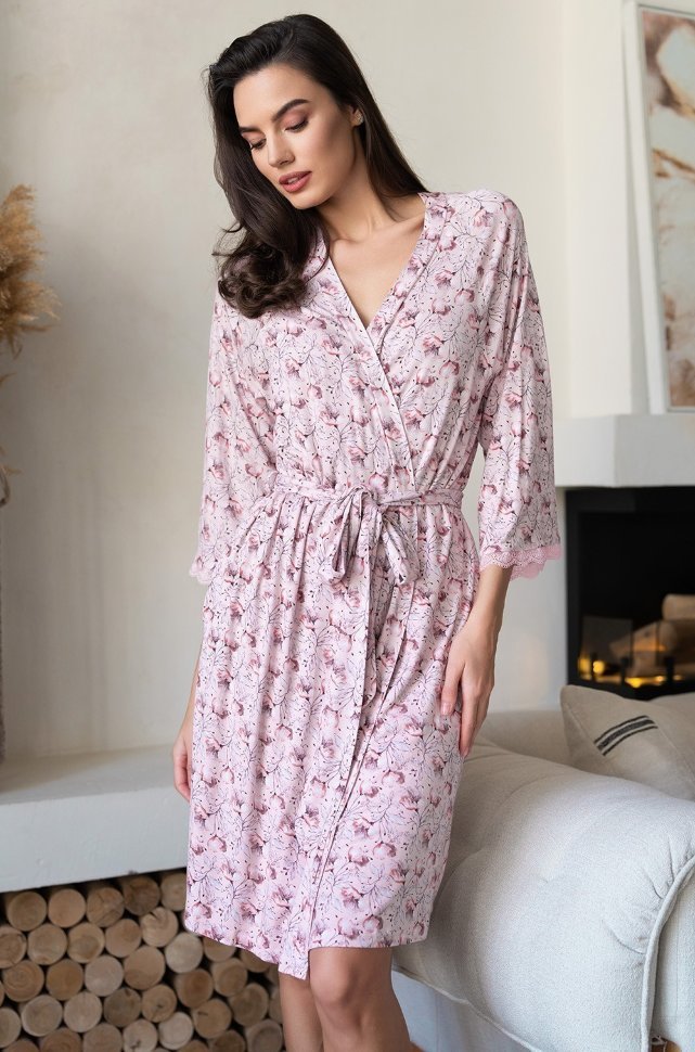 Короткий халат из вискозы Mia-Amore Inessa 5013