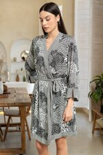 Короткий халат из вискозы и шелка Mia-Amore Avelina 5123