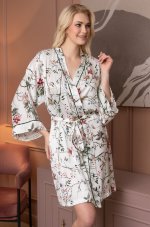 Короткий халат на поясе из шелка и вискозы Mia-Amore Melody 3933